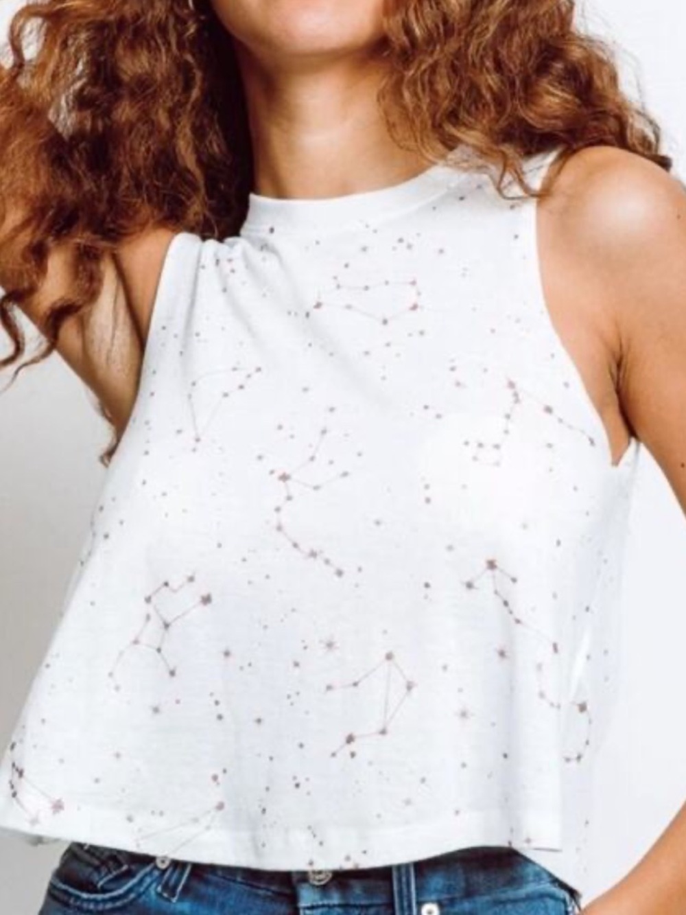 NWT Spiritual Gangster White Constellation Cropped Tank